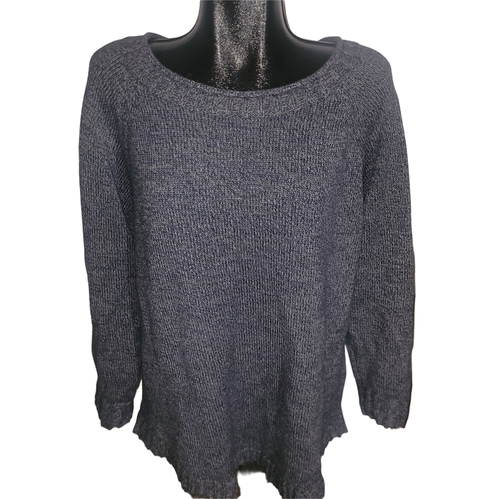 Cabela's Blue and Grey Knit Merino Wool Blend Sweater 2XL